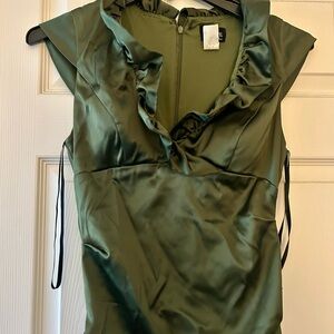 Green satin formal women’s dress size 10
